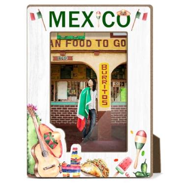 Imagem de LONLONBANG Maxico Molduras de madeira para lua de mel, amizade, presentes para amigos, família, casais, casa, sala de estar, mesa de férias, decoração de mesa com suporte, comporta fotos de 10 x 15 cm