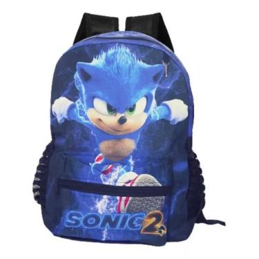 Imagem de Mochila Escolar Infantil Bolsa Sonic 2 Costas REFORÇADA - LOBETRIX