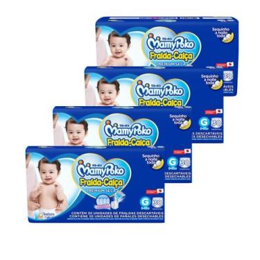 Imagem de Fralda Infantil Calça Mamypoko Mega - Fardo Com 4 Pacotes, Grande (G)