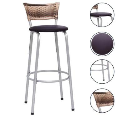 Imagem de Banco Banqueta Balcão Alto Ideal Bancadas Ilhas Cozinha Americana Bar 