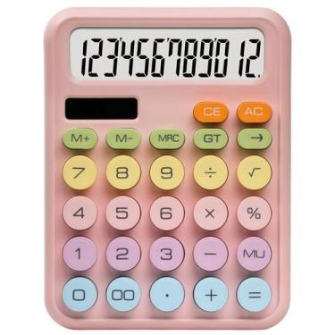 Imagem de Calculadora eletrônica de mesa à pilha ou energia solar Candy Color - 