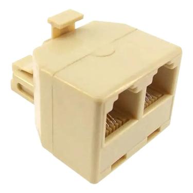 Imagem de Adaptador Rj11 Duplo Conecte 2 Aparelhos Em 1 Entrada 10Pçs