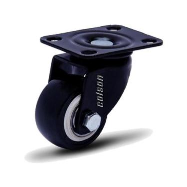 Imagem de Rodízio Linha Black Placa 3/8" 41mm Placa Anti Risco Móveis 30kg Preto