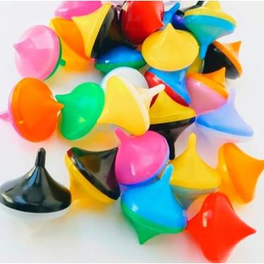 Imagem de Kit Mini Pião Brinquedo Surpresa Festa Junina 100 Un Atacado - VENDEU 