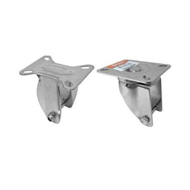 Imagem de Kit 2 un suporte garfo fixo e giratório 5 pol p/ rodízio - AJAX