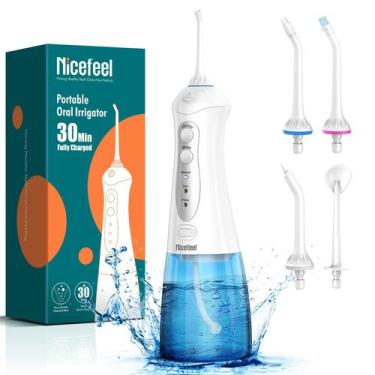 Imagem de Limpador de dentes Water Dental Flosser Nicefeel 300mL - azul branco