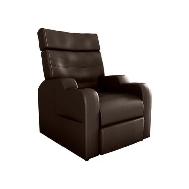 Imagem de Poltrona Do Papai Reclinável Premium Com Porta Copos E Porta Controle Toro Matrix Sintetico Marrom