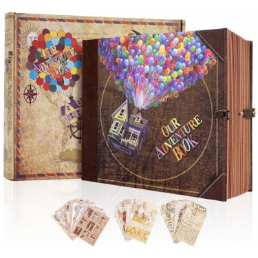 Imagem de AIPASA Nosso Álbum De Recortes Aventura - Fotos Capa Dura Inspirado No Filme Up, Diário Viagem Para Casais, Presente Faça Você Mesmo Com Adesivos (Aniversário/Casamento)