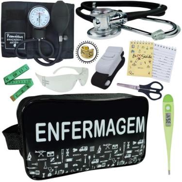 Imagem de Kit Academico Enfermagem Premium Preto Completo - Love Saude, PRETO EN