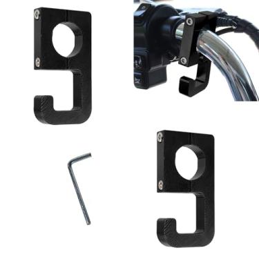 Imagem de MIUPOO Gancho para motocicleta, gancho de scooter elétrico, ganchos de liga de alumínio, acessórios para scooters elétricas, bicicletas, motocicletas, preto, 2 peças (preto, grande)