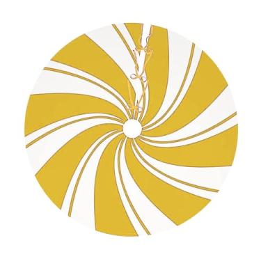 Imagem de MotiveTech Saia de árvore de Natal de 47 Polegadas, Enfeite de Natal para Sala de Estar, Peça Central Rústica para Ambientes Internos, Ano Novo, Amarelo, Tamanho real