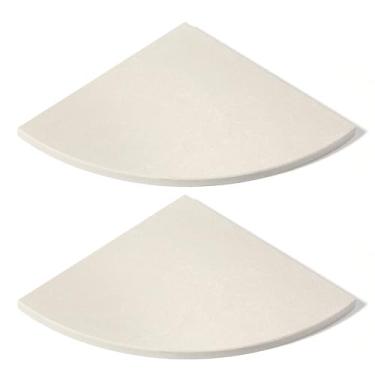 Imagem de Koville 2 prateleiras de chuveiro de canto de mármore para banheiro, prateleira de canto de mármore de 25 cm para banho, suporte de chuveiro de pedra montado na parede, prateleira de banheiro adesiva