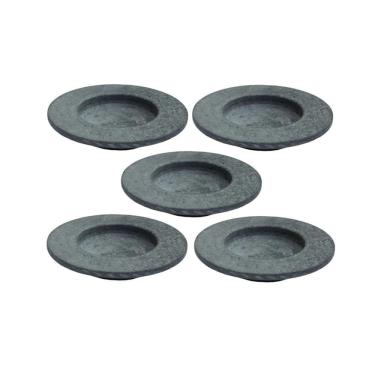 Imagem de Kit 5 Pratos Risoto Massa Chapéu Invertido Pedra Sabão 22Cm.. - Design Robusto