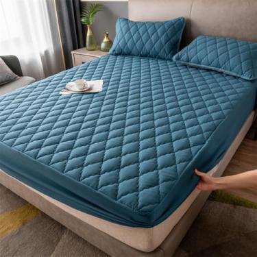 Imagem de Protetor de colchão macio à prova d'água lençol com elástico confortável capa protetora contra poeira para colchão para casa, hotel, lavável-verde|Duplo: 119 x 200 cm (apenas capa de colchão)