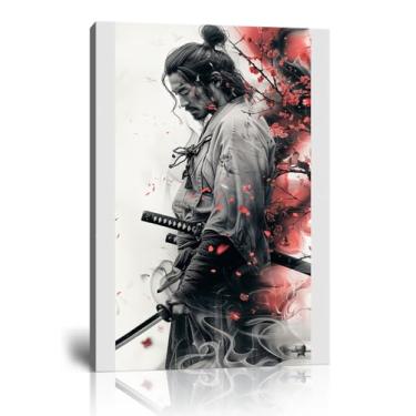 Imagem de Samurai Japonês Arte de Parede Miyamoto Musashi Imagem Decoração de Parede para Sala de Estar Quarto Escritório - Miyamoto Musashi Impressão em Tela Moderna Arte Emoldurada Pronto para Pendurar (61 cm