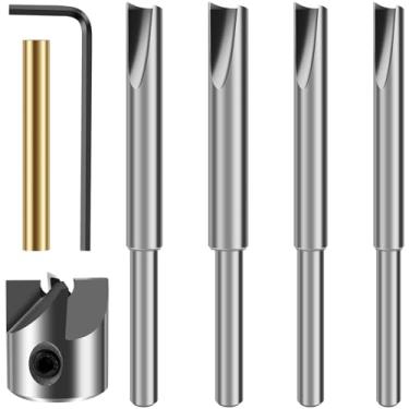 Imagem de Conjunto de 7 peças de fresadora de canetas, kit de aparador de barril de caneta de aço de alta velocidade, eixo de corte de 7 mm, 8 mm, 3/8 polegadas, 10 mm, adaptador de soquete de cabeça de corte e