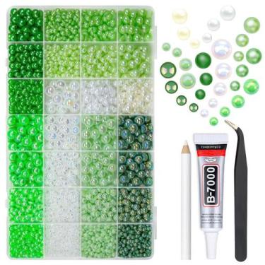 Imagem de Resin Pearls qiipii Green Series com cola B7000 28 tipos de 3-10 mm