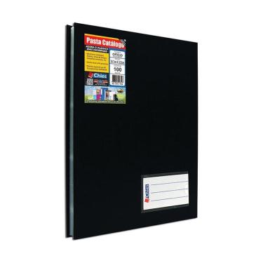 Imagem de Pasta catálogo ofício 1880 preta com 100 plásticos Chies