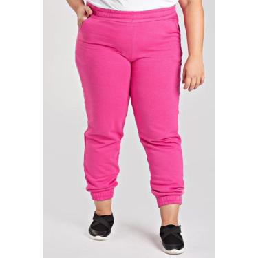 Imagem de Calça Feminina Jogger Plus Size em Moletom Peluciada Bolsos Laterais -