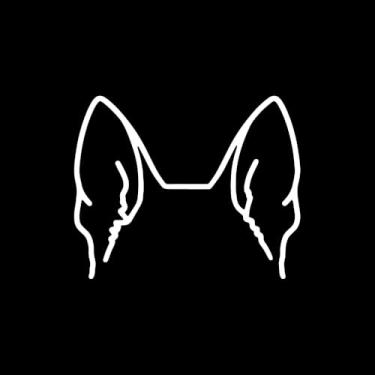 Imagem de PrimeBazar Decalque Orelhas de Pastor Alemão – Adesivo de vinil de cachorro | Adesivo de carro, caminhão, SUV, para-choque e janela | Adesivo para laptop, copo, garrafa de água para animais de