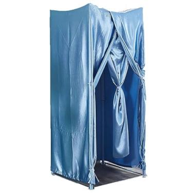 Imagem de Camarim portátil de chão com pano de sombreamento de privacidade, adequado para escritório, shopping e loja de roupas (azul, 100 x 100 x 200 cm)