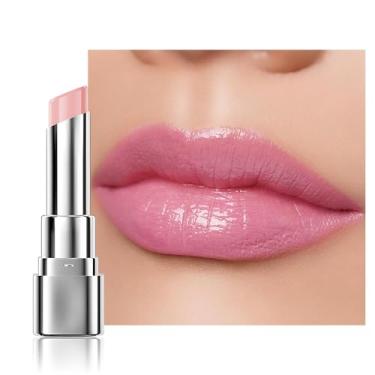 Imagem de HHLTOH 1 batom hidratante com cor rosa pálido suave para lábios secos – protetor labial nutritivo para todas as mulheres com um aroma natural sutil (S01 Spring)
