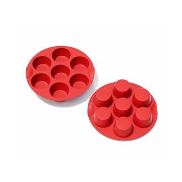 Imagem de saphe Formas de muffin de silicone para assar, 7 xícaras de cupcake Air Freyer, moldes de silicone antiaderentes para assar mordidas de ovo, muffins, torta, cupcake e quiche, 2 pacotes (7 xícaras)