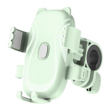 Imagem de AsrMyjcx Suporte de celular para bicicleta, clipe de guidão para celular, serve em guidões de 15-28 mm, antivibração, estável e ajustável para bicicletas, Verde