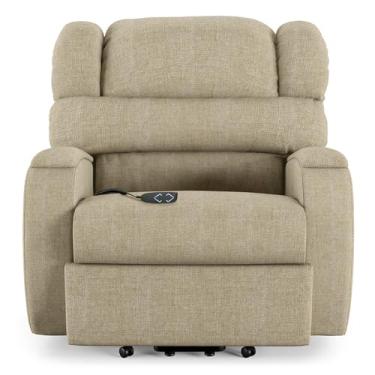Imagem de Poltrona do Papai Sala de Cinema Reclinável Manchester Elevação Lift Elétrico Linho Bege G23