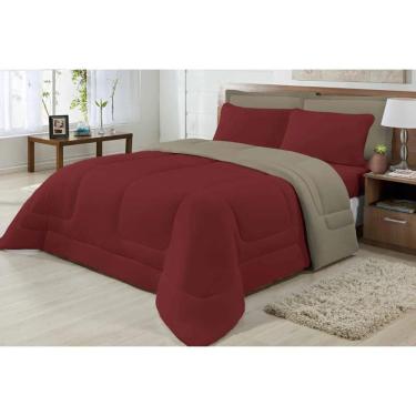 Imagem de Edredom Casal Padrão Malha 100% Alg Antialérgico Vinho