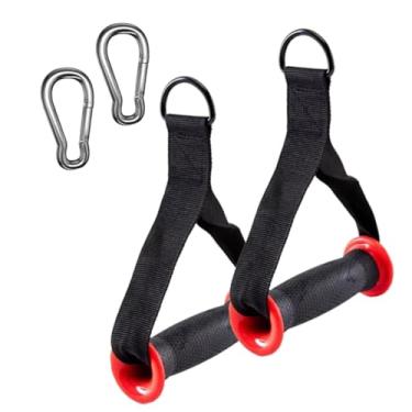 Imagem de oshhni Alças de exercícios, acessórios de academia, alças de faixa de resistência para serviços pesados ​​com mosquetão para de polia residencial de, Preto E Vermelho