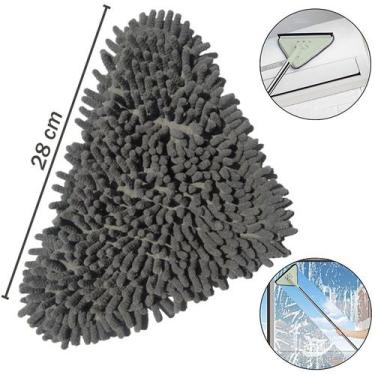 Imagem de Refil Para Rodo Limpa Vidros Triangular Microfibra Chenille - VendasSh