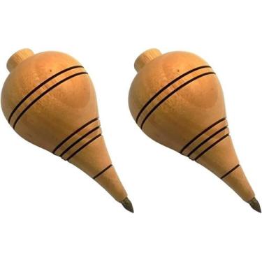 Imagem de Kit com 2 Pião de Madeira Resistente com Fiação Profissional - YoyoBra