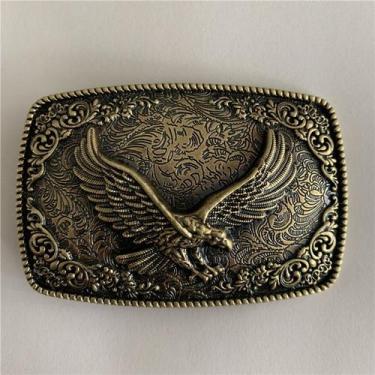 Imagem de Fivela de cinto em bronze estilo Flying Eagle Cowboy - Linshuo