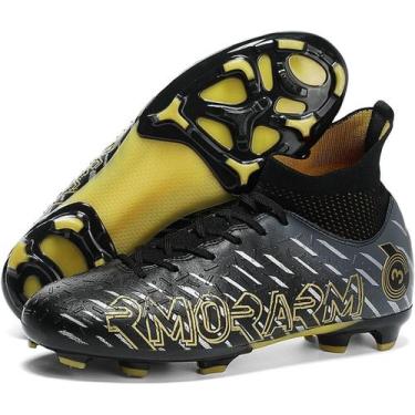 Imagem de Tênis de futebol masculinos de futebol com pontas longas, couro e borr