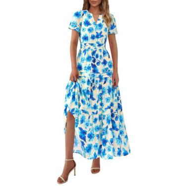 Imagem de Vestido maxi feminino PRETTYGARDEN com estampa floral boho de verão 20