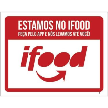 Imagem de Placa Restaurante Lanchonete Estamos No Ifood 36X46