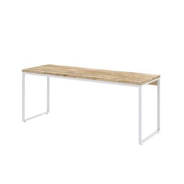 Imagem de Mesa Dynamica Diretor 180X60X75cm Estrutura Branca - Metalig, Carvalho