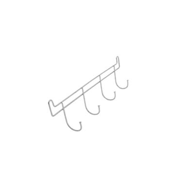 Imagem de Cabide de Parede Cromado, 4 Ganchos, Aço, 35,5 x 10,5 x 5 cm, Organizador para Toalhas, Roupões, Banheiro, Lavanderia