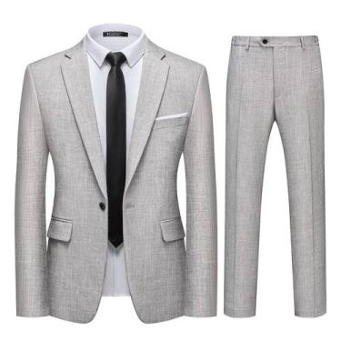 Imagem de Conjunto de roupas WULFUL, blazer masculino Slim Fit One Button
