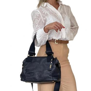 Imagem de Bolsa Grande De Couro Legitimo Social Sofisticada Grife Marca Lirom, P