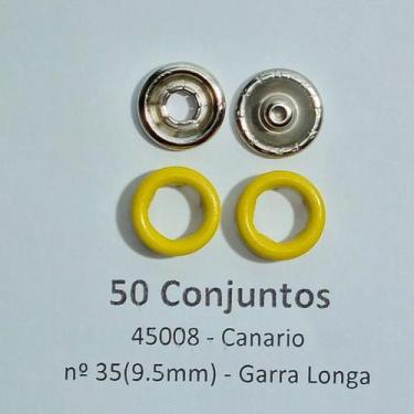 Imagem de Botões de Pressão Nº 35 Colorido Latão Variados Tic-Tac Canario 9,5mm 