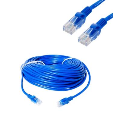 Imagem de Cabo de Rede Azul Cat5e 100 Metros RJ45 Macho x RJ45 Macho