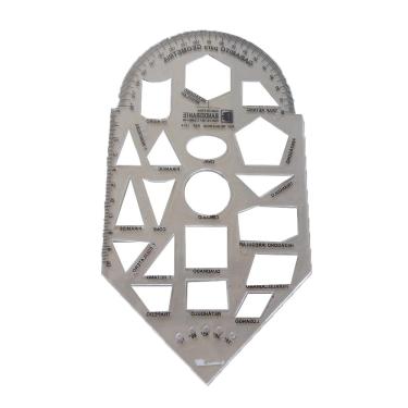 Imagem de Régua Gabarito para Geometria 10 cm 180 graus Bandeirante