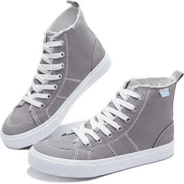 Imagem de Tênis Obtaom High Top Canvas Play Mid-Calf Fashion Grey