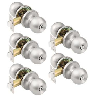 Imagem de Maçaneta de porta KNOBWELL de níquel escovado para quarto e banheiro, 