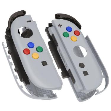 Imagem de eXtremeRate DIY Replacement Shell Buttons for Joycon 2, Custom Full Set Housing Case + Decorative Strips + Middle Bracket + Buttons for Nintendo Switch 2 Controller - Deluxe Version - New Hope Gray
