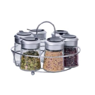 Imagem de Conjunto Porta-Condimentos Maya com 7 Potes de Vidro 50ml - Wincy (VDA05085)