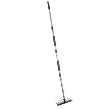 Imagem de TOPINCN Ancinho de Remoção de Ervas Daninhas de Ferro Com Alça Ferramenta Manual de Remoção de Ervas Daninhas para Serviço Pesado Removedor de Ervas Daninhas de Jardim Com Poste de Aço (8 Dente)