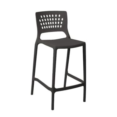 Imagem de Banqueta Alta para Bancada e Cozinha Grafite Empilhável Marte em Polipropileno Acrilys